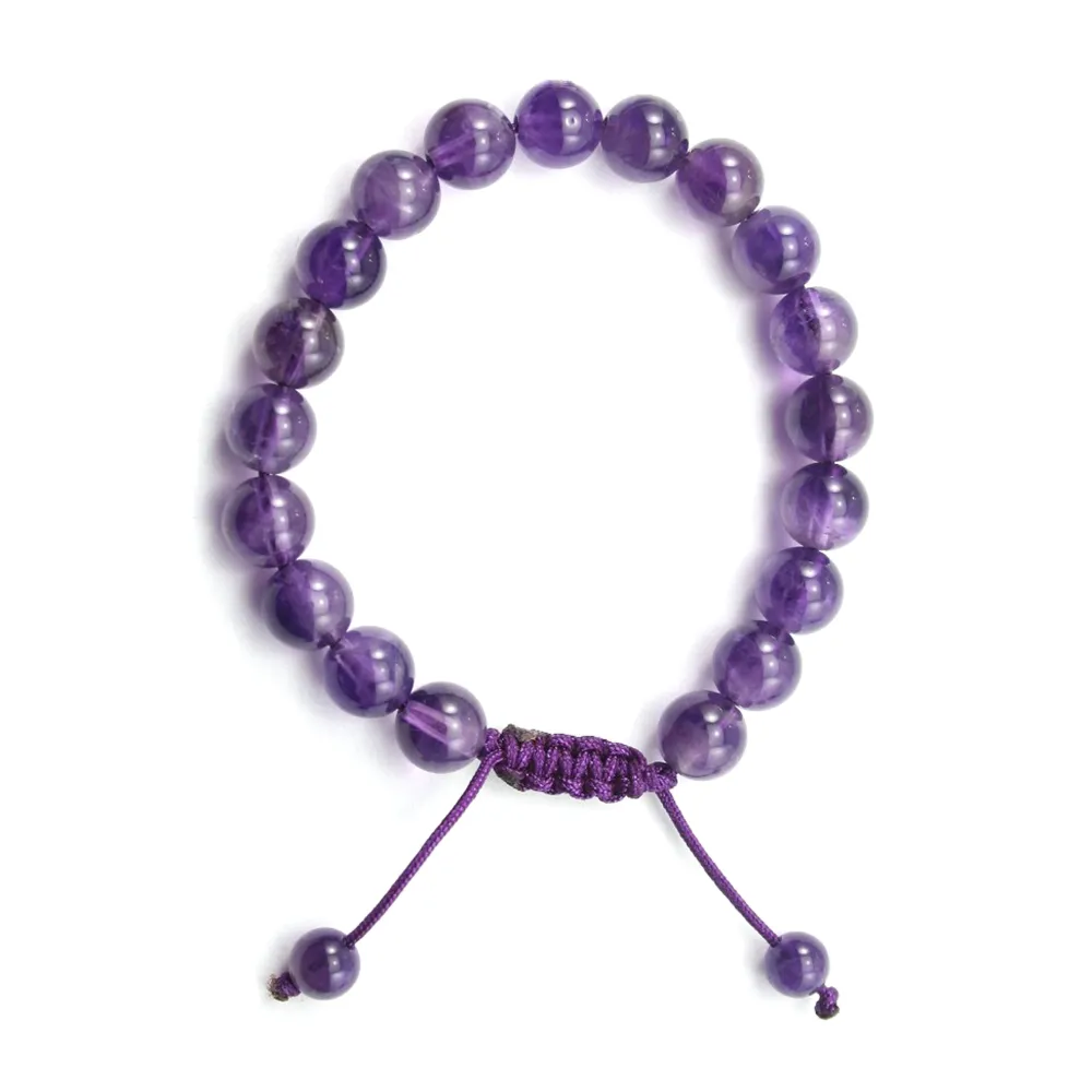 Bracelet Amethyste boule rond 8mm 