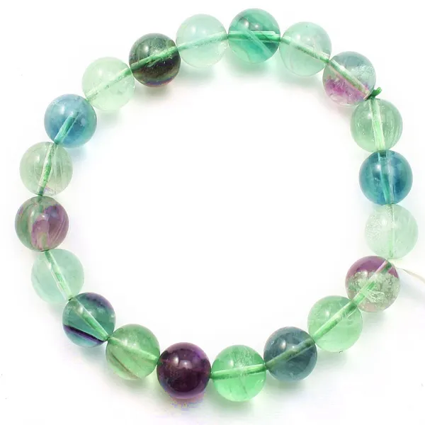 Pulseira de Fluorite Redonda 10mm - Elástico x 1pc