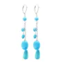 Boucle d'oreille turquoise reconstitué bleu argent 925 dormeuse x 2pcs