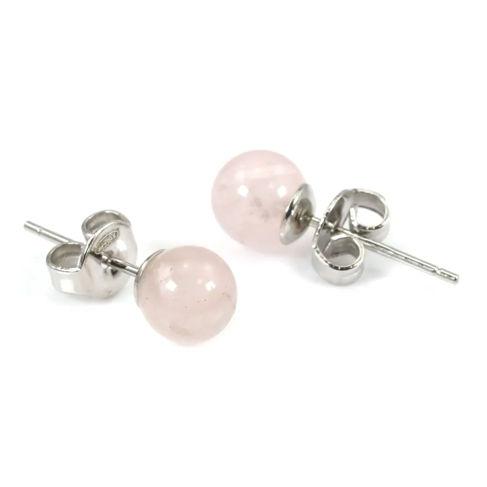 Boucle d'oreille argent 925 labradorite 6mm  x 2pcs