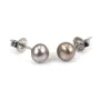 Boucle d'oreille argent 925 perle d'eau douce 6mm x 2pcs