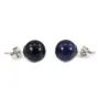Earring silver 925 black agate 6mm x 2pcs 