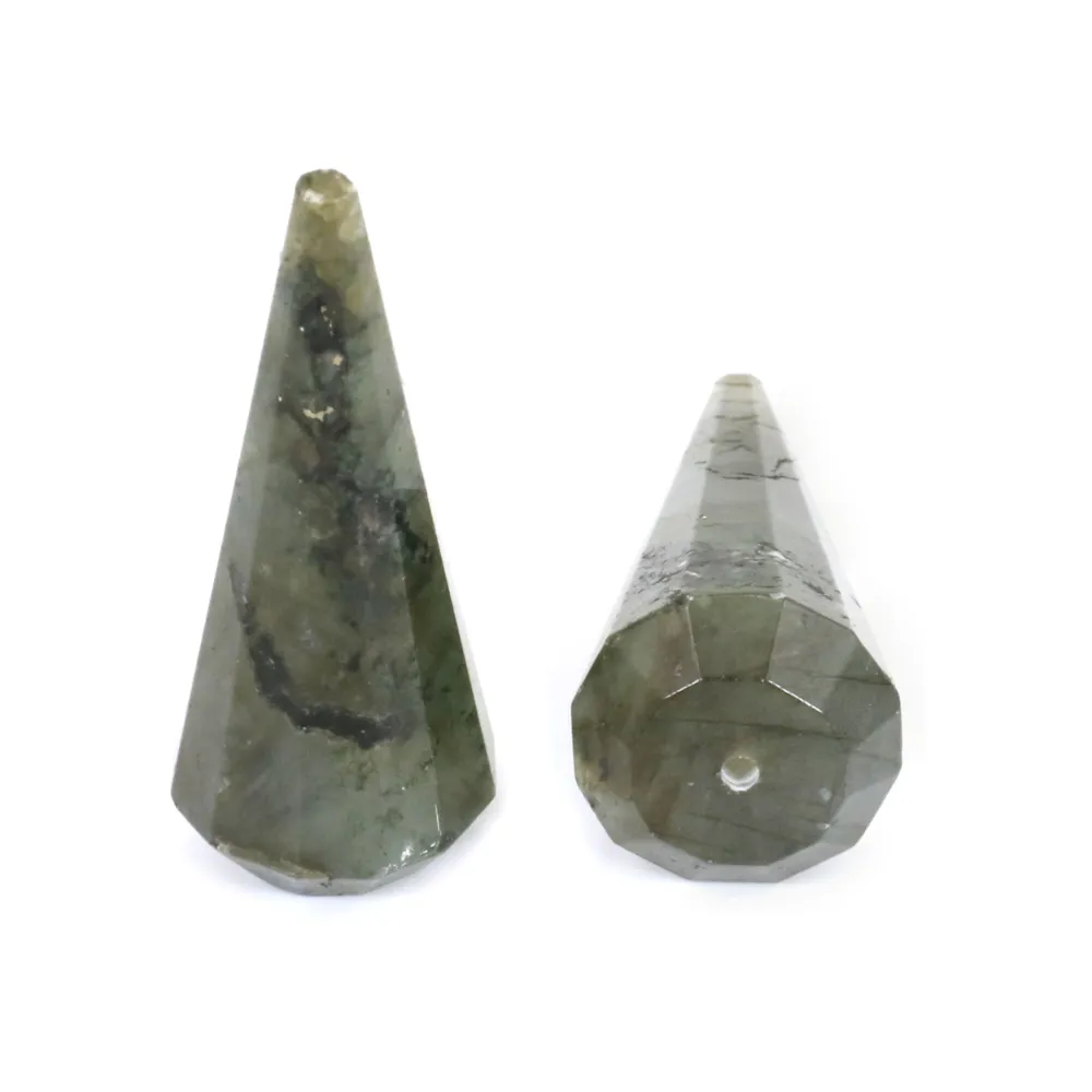Pendentif Labradorite pendule semi percé 16x40mm x 1pc
