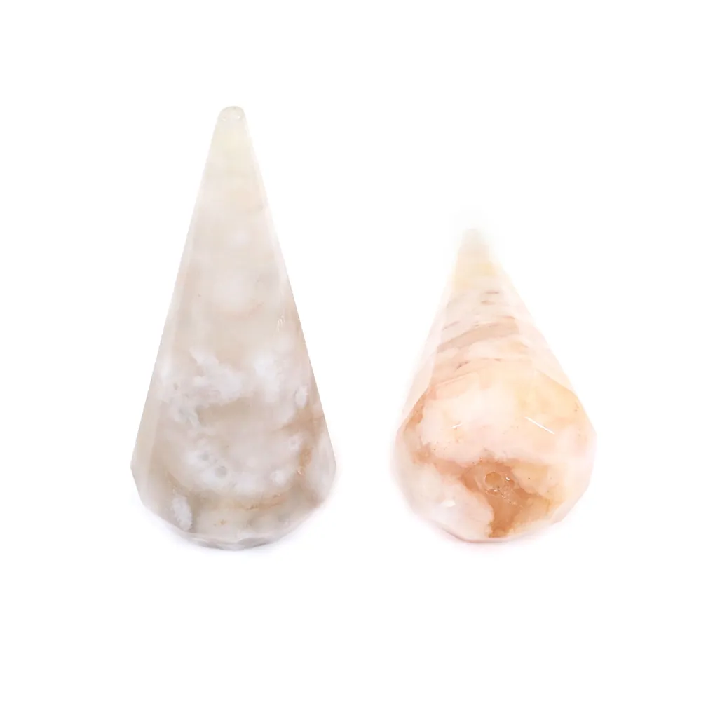 Pendentif Agate Fleur pendule semi percé 16x40mm x 1pc