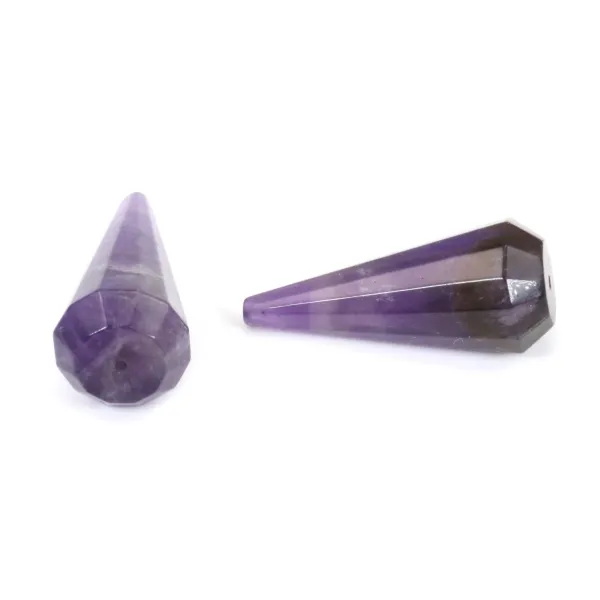 Pendentif Améthyste pendule semi percé 16x40mm x 1pc