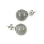 Boucles d'oreilles argent 925 labradorite 10mm x 2pcs