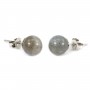 Boucle d'oreille argent 925 perle nacré 6mm  x 2pcs