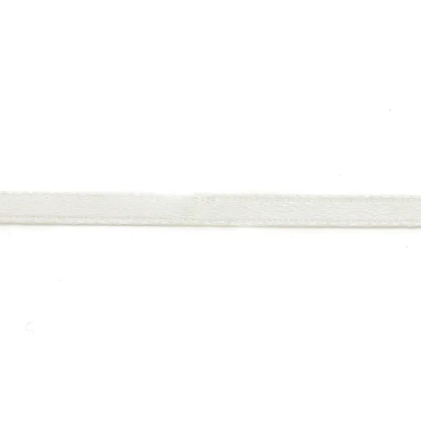 Fil polyester Double face satin 3mm blanc x 5 m