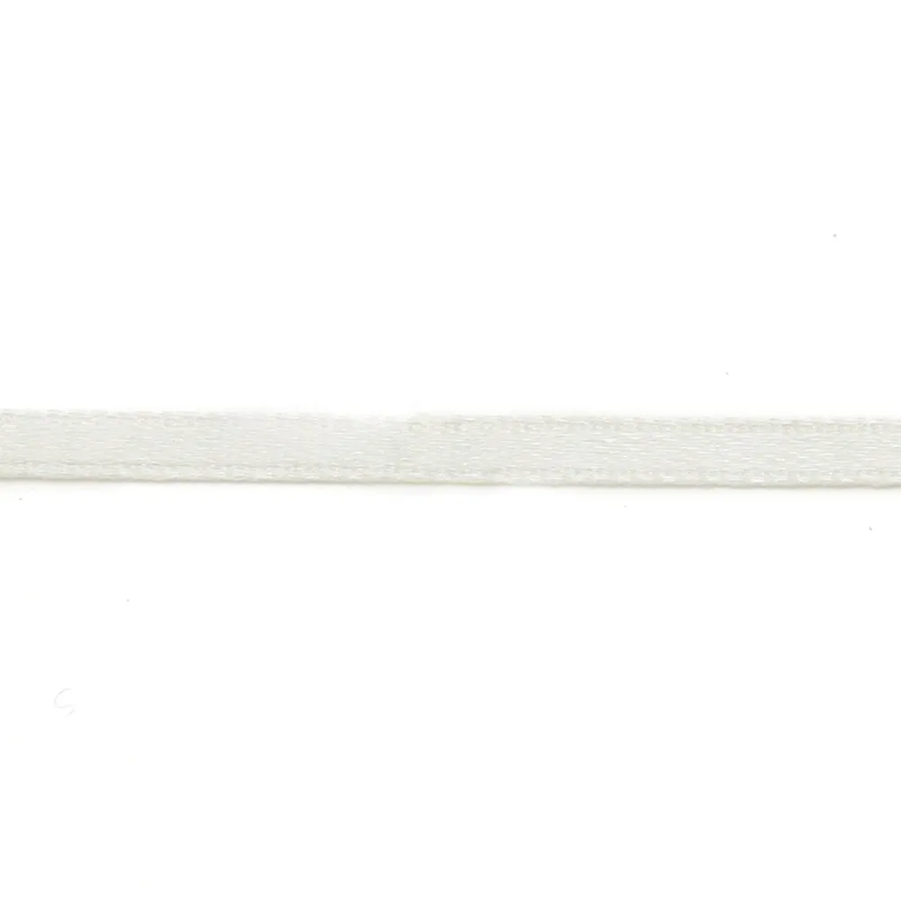 Fil polyester Double face satin 3mm blanc x 5 m