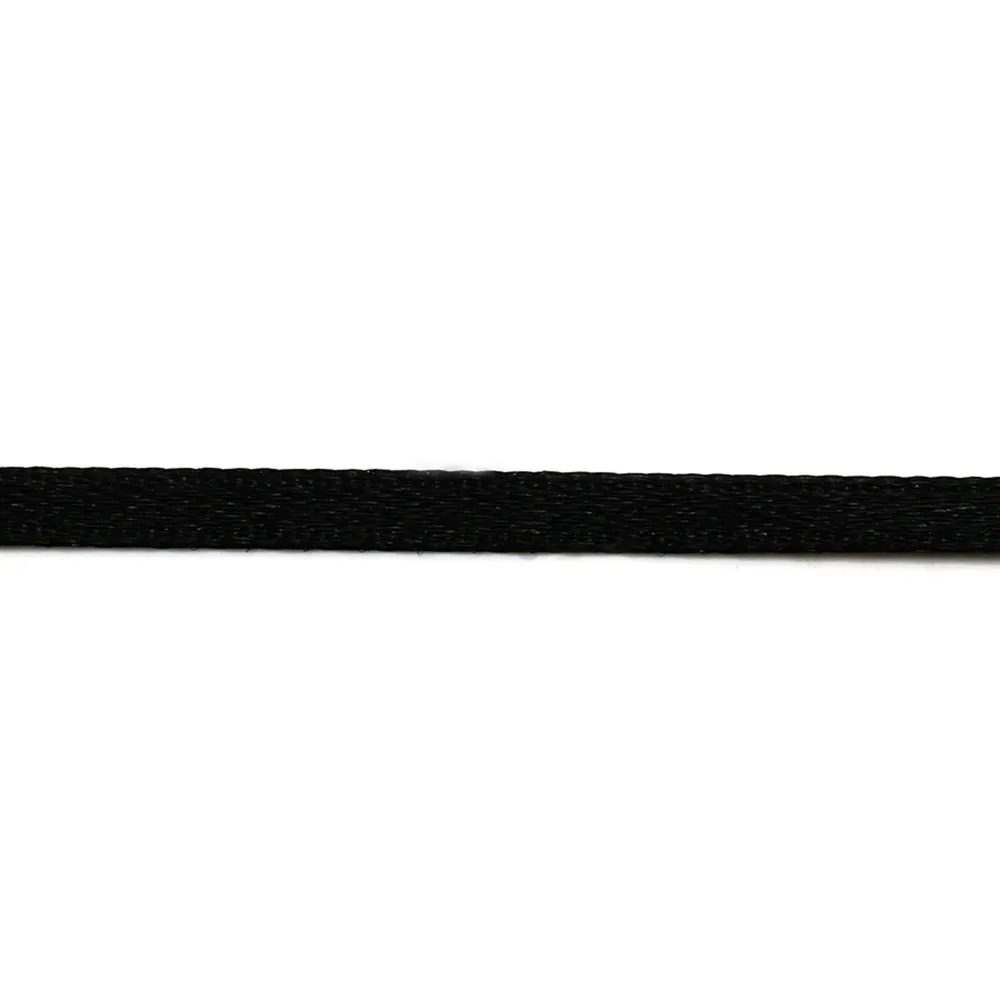 black  Double face satin Thread polyester 3mm x 5 m