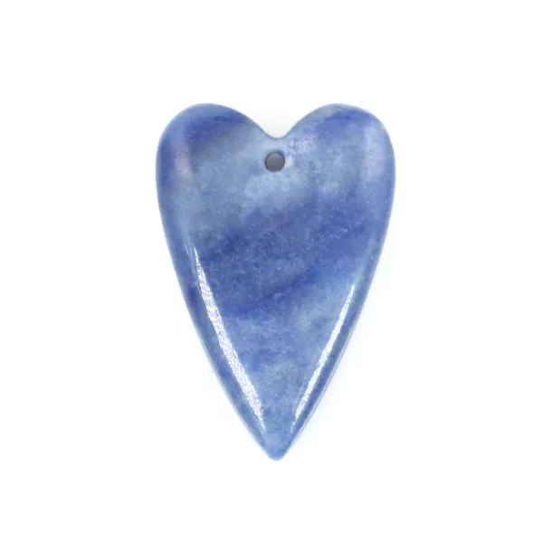Pendentif Aventurine bleu coeur 20x30mm x 1pc