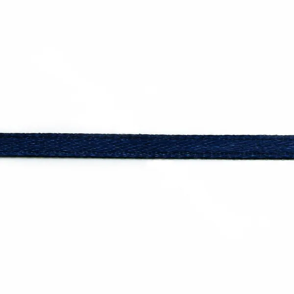 Fil polyester Double face satin 3mm Bleu fonceX 5 m