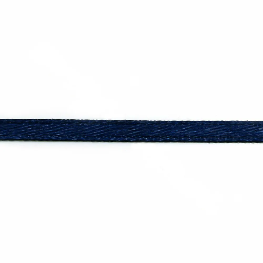 Fil polyester Double face satin 3mm Bleu fonceX 5 m