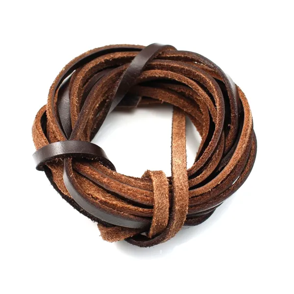 Lacet cuir marron 3.0mm x 50cm