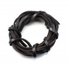 Balck lacet leather 5.0mm  x 50cm