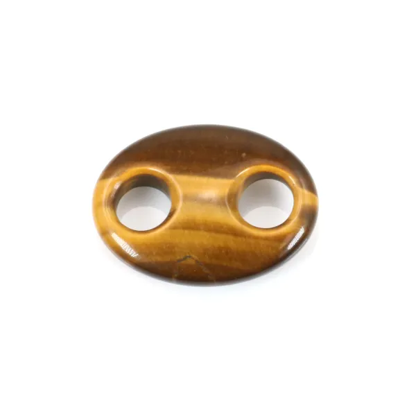 Pendentif Oeil de tigre grain de café 18x25mm x 1pc