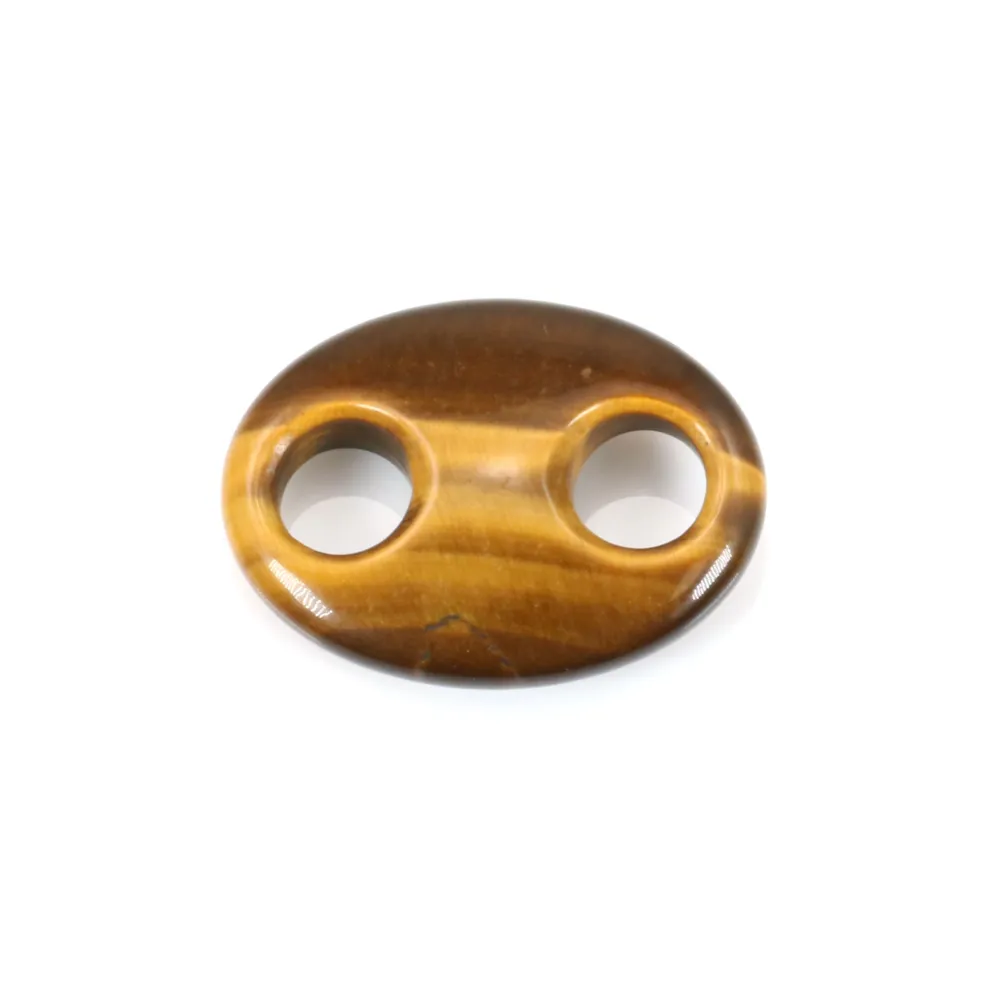 Pendentif Oeil de tigre grain de café 18x25mm x 1pc