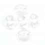 Pendentif Cristal de roche grain de café 18x25mm x 1pc