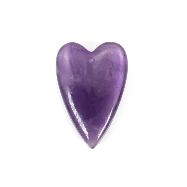 Pendentif Améthyste coeur 20x30mm x 1pc