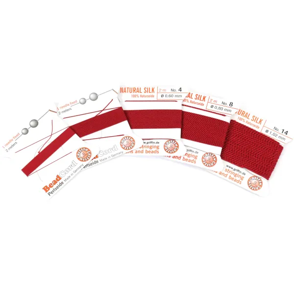 Fil power nylon avec aiguille inclus, de couleur grenat x 2m