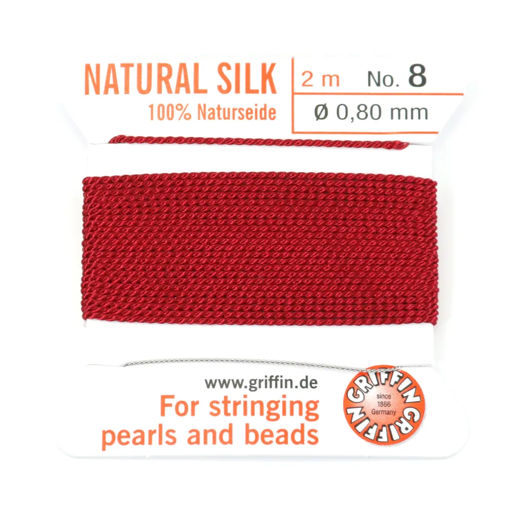 Silk bead cord 0.3mm with  needle attached gray x 2m