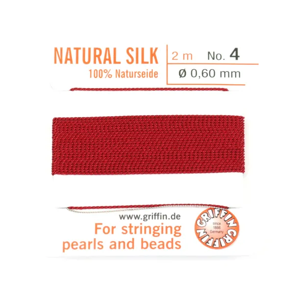 Silk bead cord 0.3mm with  needle attached gray x 2m