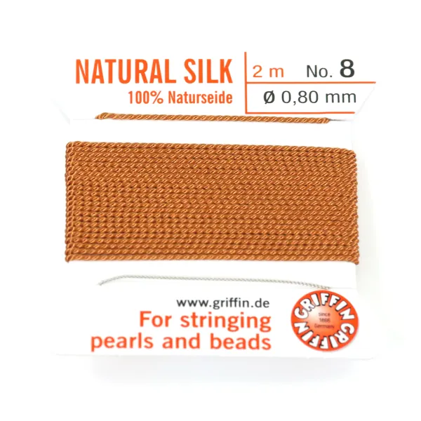 Silk bead cord 0.45mm gray x 2m