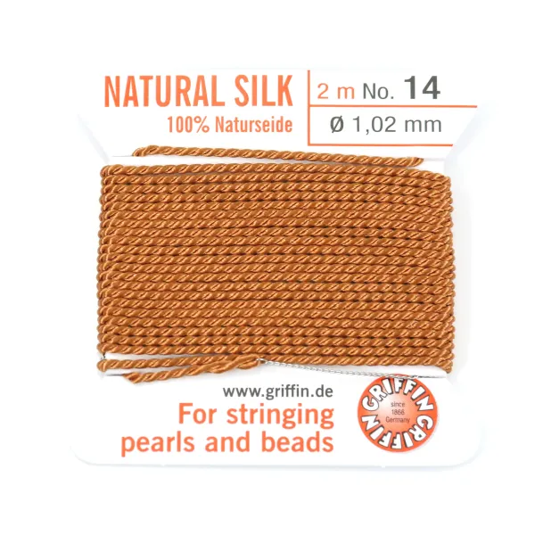 Silk bead cord 0.45mm gray x 2m