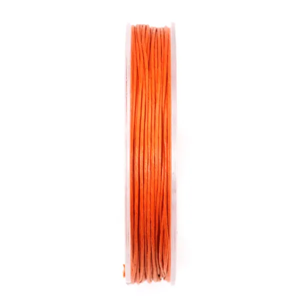 Cordonnet coton ciré orange 0.8mm  x 20m