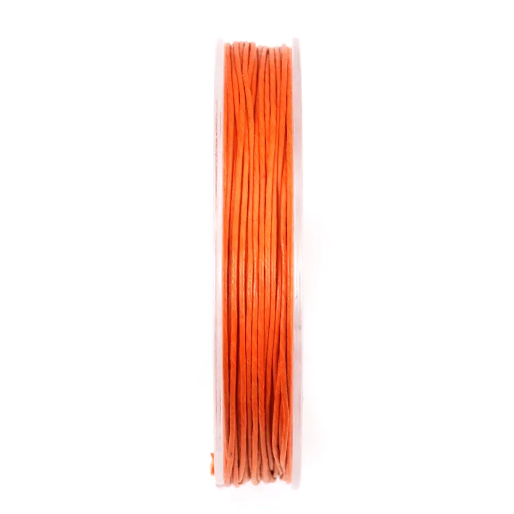 Cordonnet coton ciré orange 0.8mm  x 20m