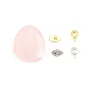 Pendente gota de quartzo rosa com olho - 12x14mm x 1pc