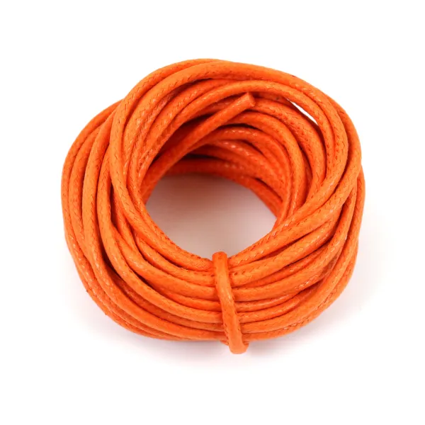 Cordonnet coton ciré orange 1.5mm  x 20m