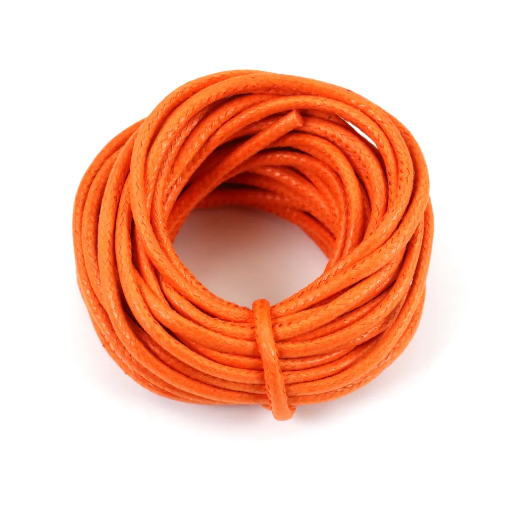 Cordonnet coton ciré orange 1.5mm  x 20m
