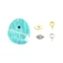 Pendentif Amazonite goutte décoré oeil - 12x14mm x 1pc