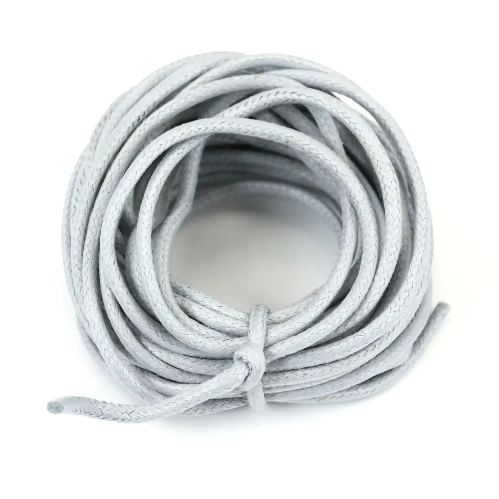 Grey waxed cotton cords 1.5mm x 20m
