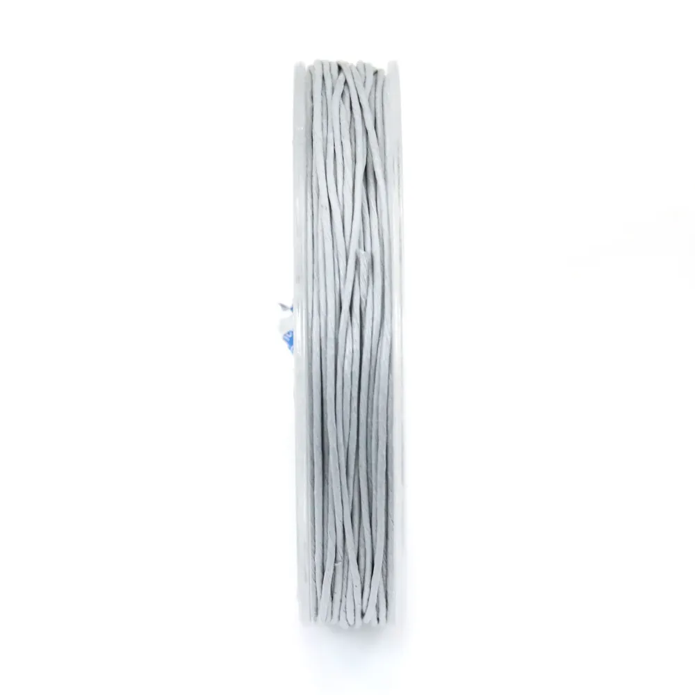 Cordonnet coton ciré gris 0.8mm  x 20m