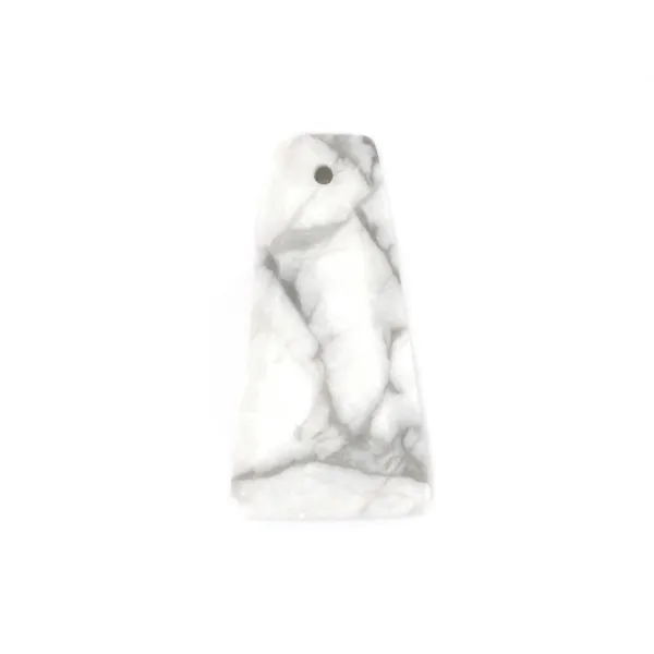 Pendentif Howlite Trapèze 13x25mm x 1pc