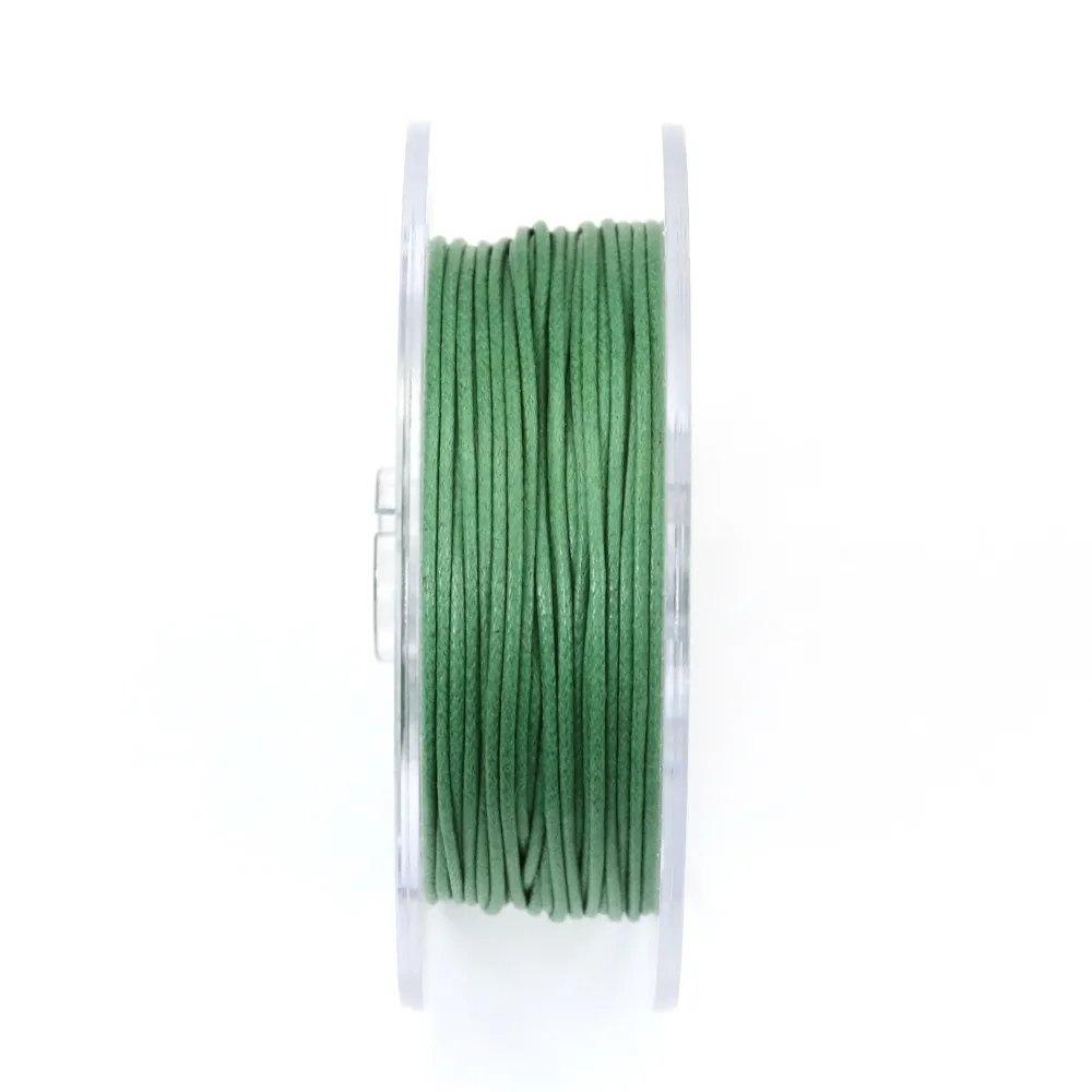 Cordonnet coton ciré olive 1mm  x 20m