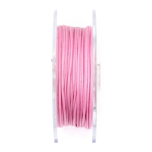 Cordonnet coton ciré rosé 1mm  x 20m