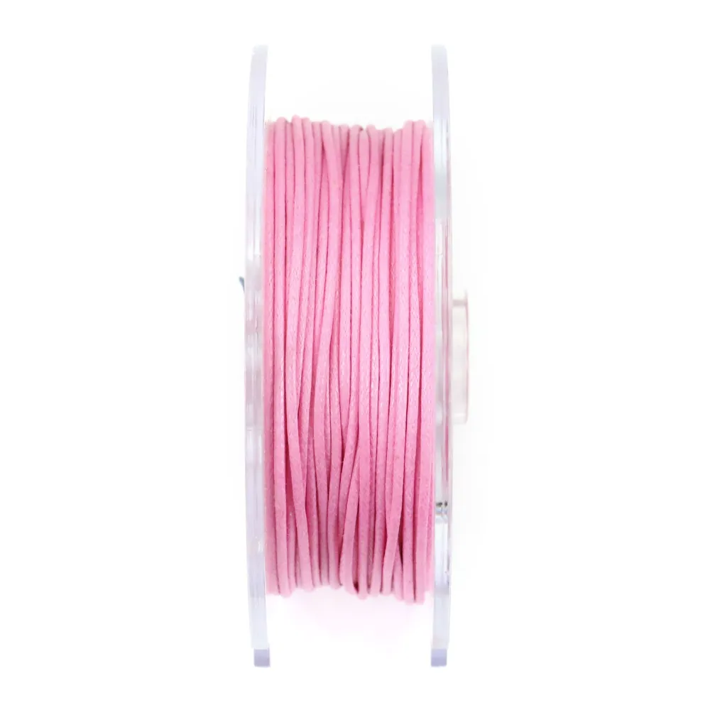 Cordonnet coton ciré rosé 1mm  x 20m