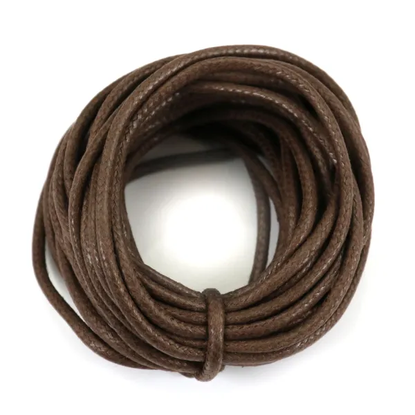 Cordonnet coton ciré brun foncé 2.5mm  x 5m