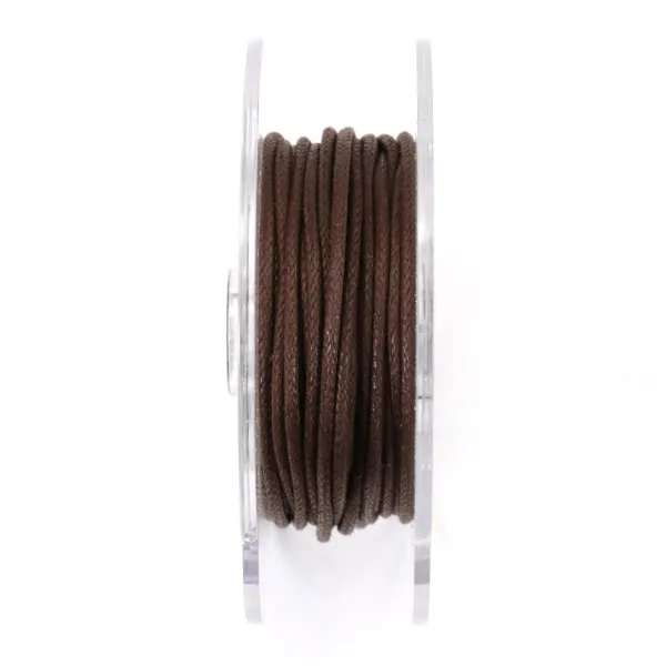 Cordonnet coton ciré brun foncé 1.5mm  x 20m