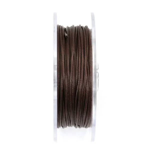 Cordonnet coton ciré brun foncé 1mm  x 20m