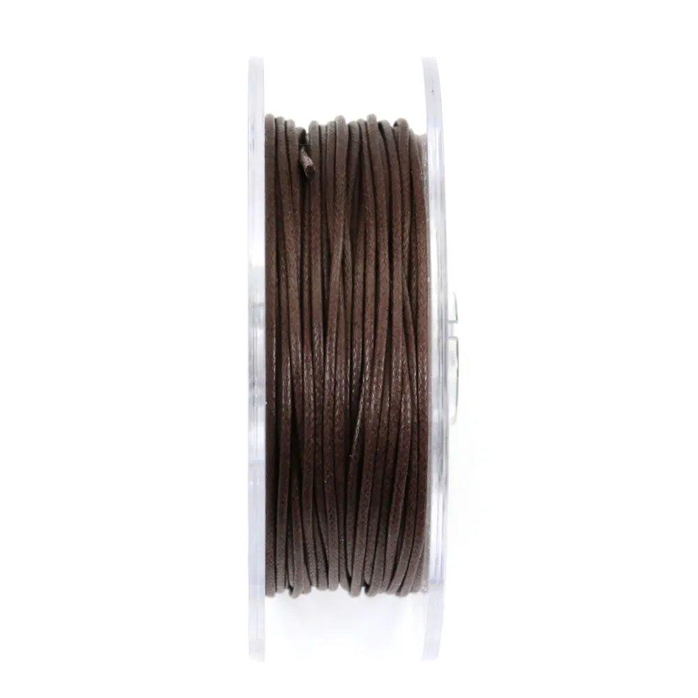 Cordonnet coton ciré brun foncé 1mm  x 20m