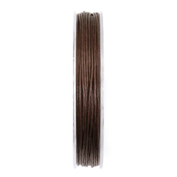 Cordonnet coton ciré brun foncé 0.8mm  x 20m