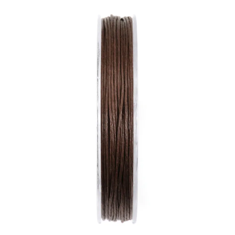 Cordonnet coton ciré brun foncé 0.8mm  x 20m