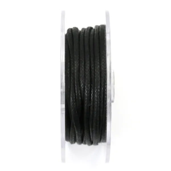 Cordonnet coton ciré noir 2.0mm  x 5m