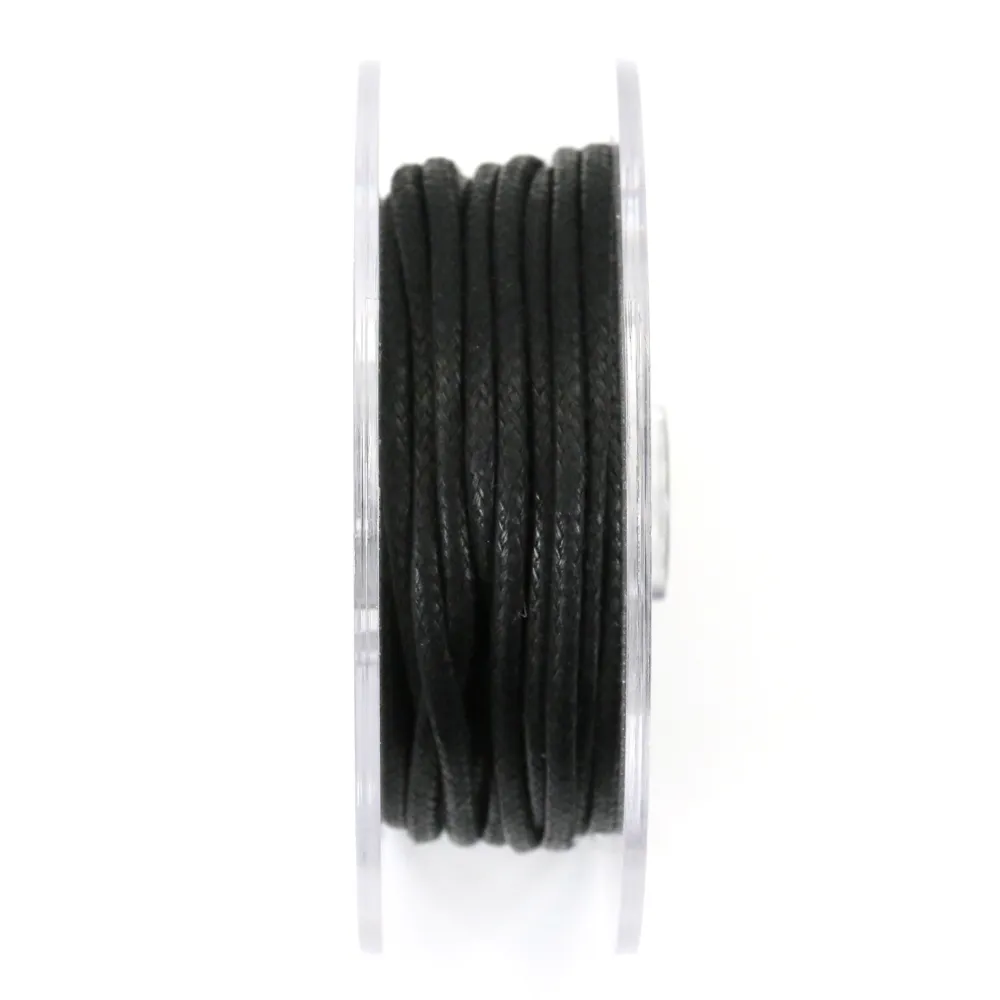 Cordonnet coton ciré noir 2.0mm  x 5m