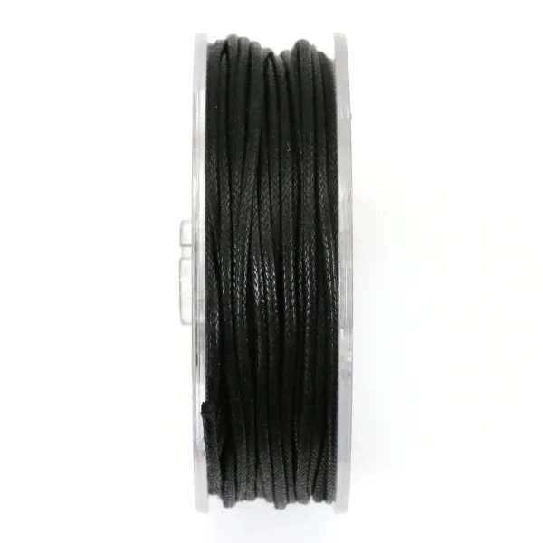 Cordonnet coton ciré noir 1.5mm  x 20m