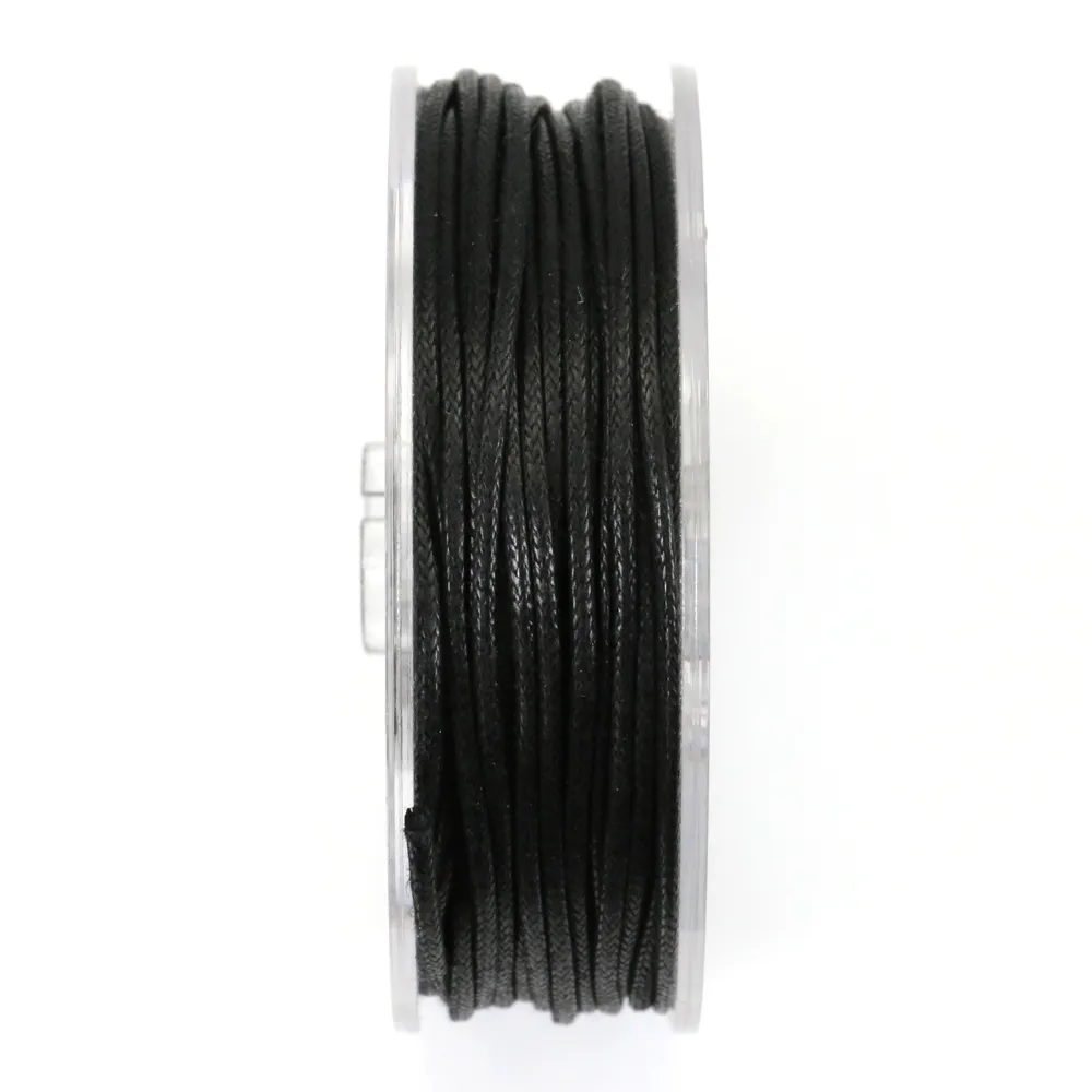 Cordonnet coton ciré noir 1.5mm  x 20m